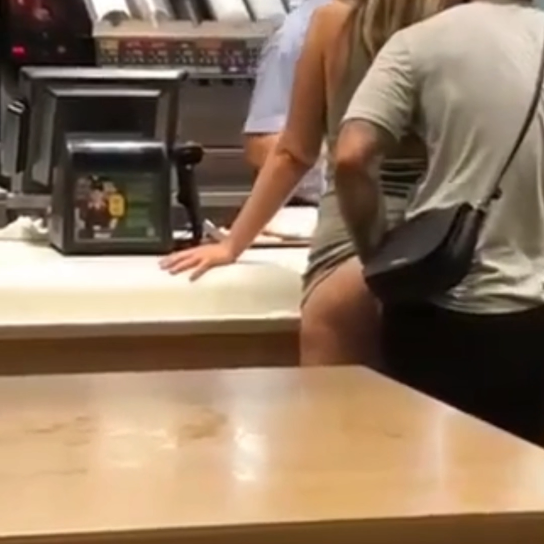 blonde getting groped in public