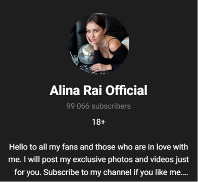 Alina Rai Telegram